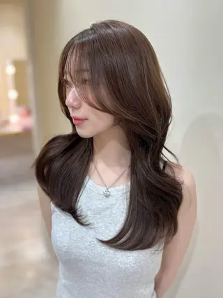 ロング カラー ヘアアレンジ レイヤーカット🤍 RINAのヘアスタイル