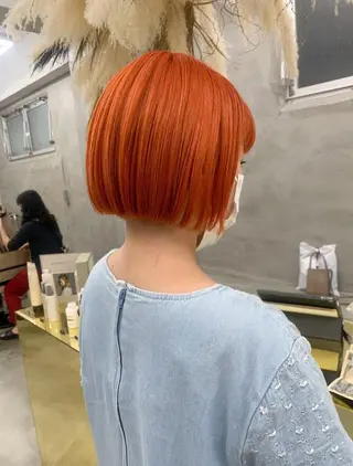 ショート カラー パーマ スパイラルパーマ 🌐hina⭐️のヘアスタイル
