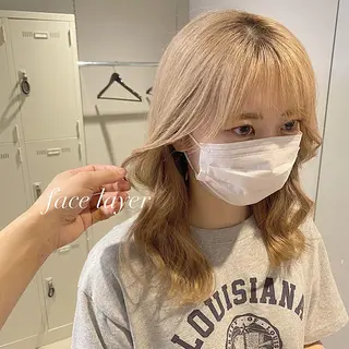 セミロング カラー パーマ ヘアアレンジ メンズ キッズ ネイル マツエク・マツパ 韓国/トレンド レイヤー【101】のヘアスタイル