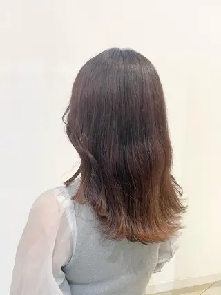 ミディアム カラー 髪質改善カラー🤍 エクステ✨君島由実子のヘアスタイル