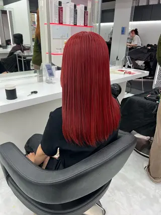 セミロング カラー 💖似合わせカラー レイヤー💖縮毛矯正のヘアスタイル