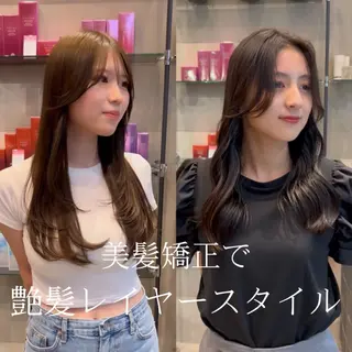 ロング 縮毛矯正・似合わせ タナカ レイヤのヘアスタイル