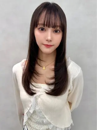 セミロング レイヤー×韓国 🇰🇷鈴木啓太のヘアスタイル