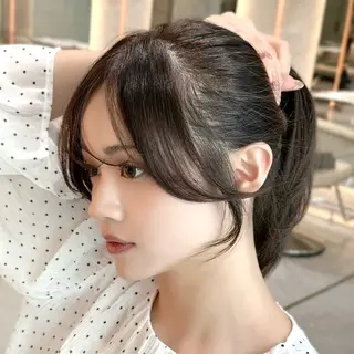 セミロング カラー 髪質改善|透明 感カラー🩵レイヤーのヘアスタイル