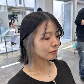 セミロング カラー ヘアアレンジ 🎀モテ暖色× エクステ🎀あかりのヘアスタイル