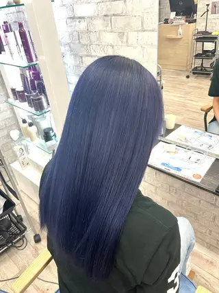 セミロング カラー メンズ ☁️かずき☁️青.紫 推し活カラー💫のヘアスタイル