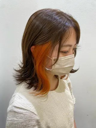 ミディアム カラー ヘアアレンジ 🦋レイヤー職人 猪瀬玲奈🦋のヘアスタイル