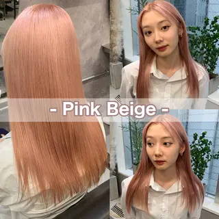 ロング amu/ブリーチなし ダブルカラーのヘアスタイル