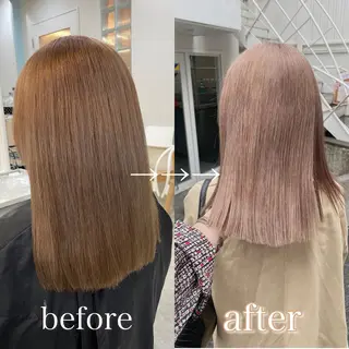 セミロング カラー ダブルカラー特化💍 tiam💍韓国ヘアのヘアスタイル