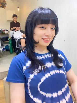 セミロング カラー 竹内 柚子のヘアスタイル