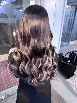ヘアアレンジ ロング カラー MISAKIエクステ ブリーチ\5900のヘアスタイル