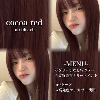 ロング カラー 💗愛され暖色💗 ピンク/レッド💗のヘアスタイル