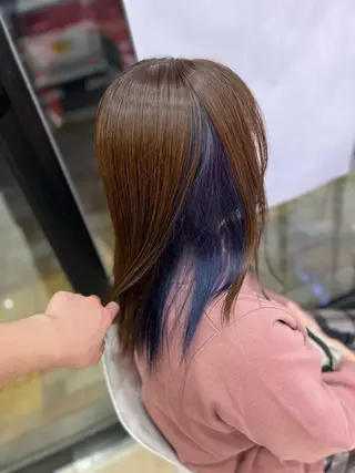セミロング カラー 太白区/白髪ぼかし ハイライト/千葉達人のヘアスタイル