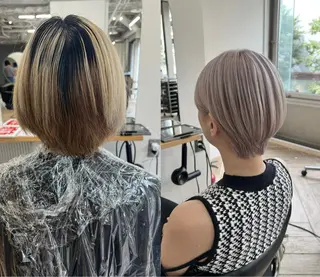ショート カラー ベージュ/髪質改善 新潟/万代/井上佑のヘアスタイル