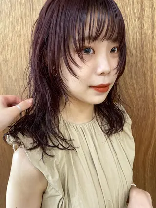 ミディアム カラー 砂原 ひよりのヘアスタイル