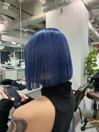 ショート カラー ハイトーン&髪質改善 &韓国エクステ🤎のヘアスタイル