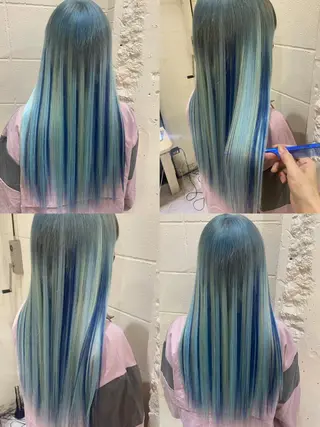 ロング カラー ササ キのヘアスタイル