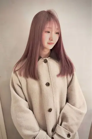 セミロング カラー 💚ブリーチカラー 指名🥇💚ユウスケのヘアスタイル