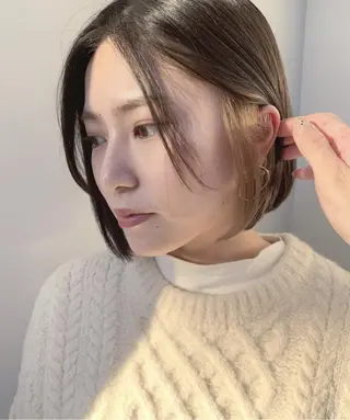ミディアム パーマ カラー CEINE OURのヘアスタイル