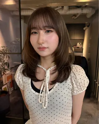 セミロング カラー ヘアアレンジ 💎韓国ヘア/ 艶カラー💎souのヘアスタイル