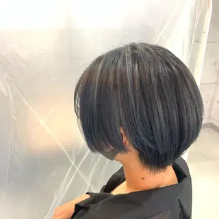 ミディアム カラー パーマ ヘアアレンジ メンズ キッズ ネイル マツエク・マツパ 切りっぱなしヘアボブ ミディアムヘアRYOのヘアスタイル