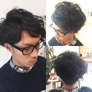ショート パーマ メンズ Vir by browのヘアスタイル