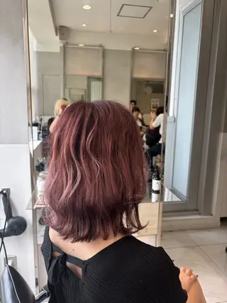 ミディアム カラー ヘアアレンジ 似合わせカットカラー 💎モエのヘアスタイル
