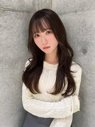 ロング 福岡縮毛矯正✨️ ストレート 向井和輝のヘアスタイル