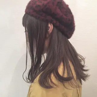 セミロング カラー 池田 真由美のヘアスタイル