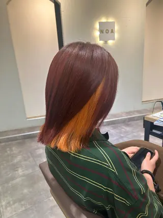 ミディアム カラー 永田 幸花のヘアスタイル