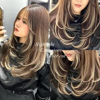 ロング カラー シールエクステ特化 ハイトーン、NANAのヘアスタイル