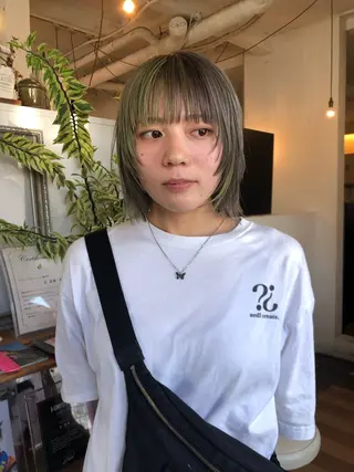 ミディアム カラー デザインカット🎨 ボブ🫟おざきのヘアスタイル