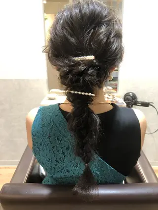 ロング ヘアアレンジ monami 鈴木 茉由奈のヘアスタイル