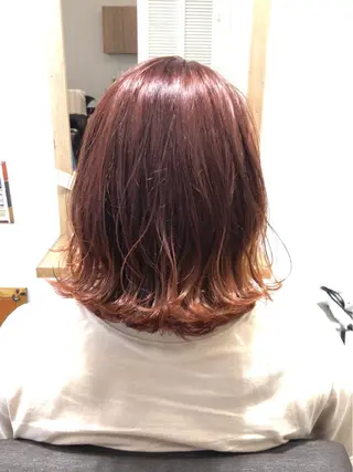 ミディアム カラー ヘアアレンジ 顔周りカット・相談 レイヤーも◎しずくのヘアスタイル