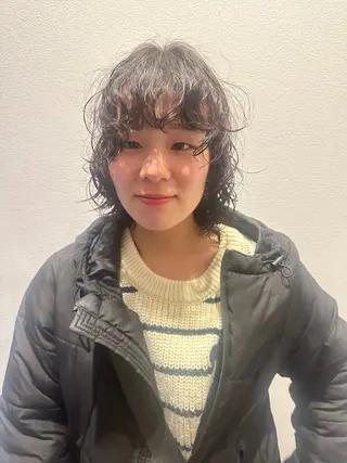 ショート パーマ ぱる/透明感カラー パーマ/カットのヘアスタイル