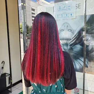 ロング カラー 推しアニメカラー🌈 ツヤ透明感カラー🦄のヘアスタイル