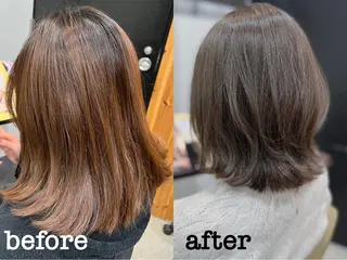 セミロング カラー ヘアアレンジ キッズ 五反田　美容院☆張 明星☆韓国ヘアのヘアスタイル