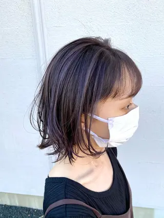 ミディアム カラー 中川 茜里のヘアスタイル