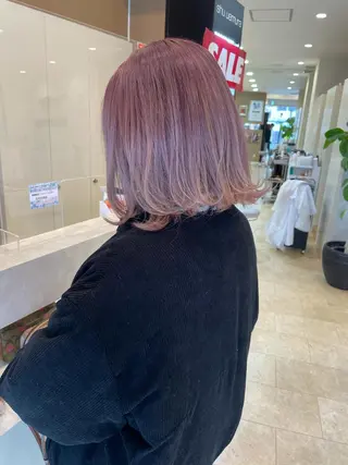 ショート カラー 縮毛矯正ボブ/ 髪質改善/カットのヘアスタイル