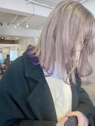 ミディアム カラー パーマ ヘアアレンジ メンズ ハイトーン/レイヤー 🌸さくらのヘアスタイル
