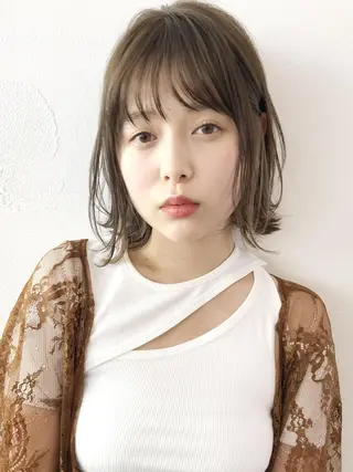 ミディアム カラー パーマ ヘアアレンジ ITbyALBUM 中野店のヘアスタイル