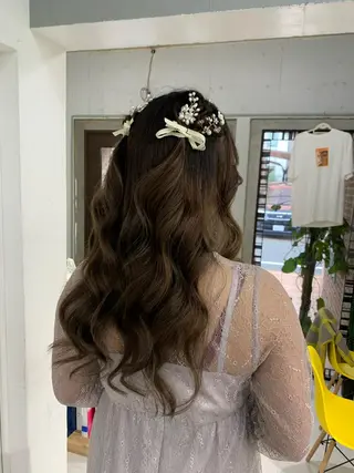 ロング ヘアアレンジ 卒業式ヘアセット🎀 ヘアアレンジのヘアスタイル