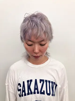 ミディアム カラー ムード造るハイトーン ケアブリーチ/ユウキのヘアスタイル