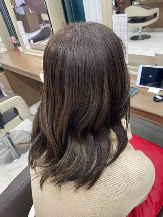 ミディアム カラー ハードパーマ Rico💜のヘアスタイル