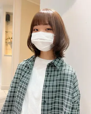 ミディアム カラー ヘアアレンジ ✨まとまるボブ/ 切りっぱなし/ユキナのヘアスタイル