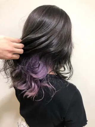 セミロング カラー 梅木 潤【韓国ヘア/ 艶髪/透明感カラー】のヘアスタイル