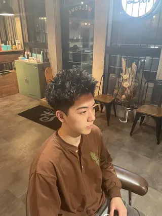 ショート パーマ メンズ litbyfifth 濵崎寛太のヘアスタイル
