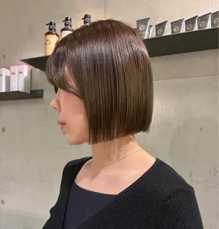 ショート カラー ヘアアレンジ ボブ艶モテカラー🫧 カリンのヘアスタイル