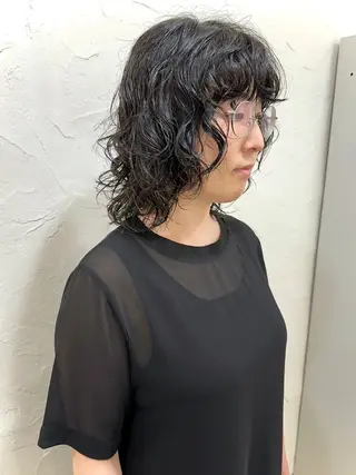 ミディアム パーマ 銀座No.1髪質改善 縮毛矯正/本木のヘアスタイル
