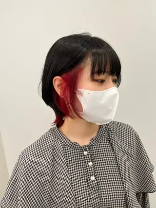 ショート カラー ブリーチ縮毛矯正 あすまのヘアスタイル